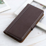 OnePlus 9 Litchi Skin Leather Wallet Case - Brown