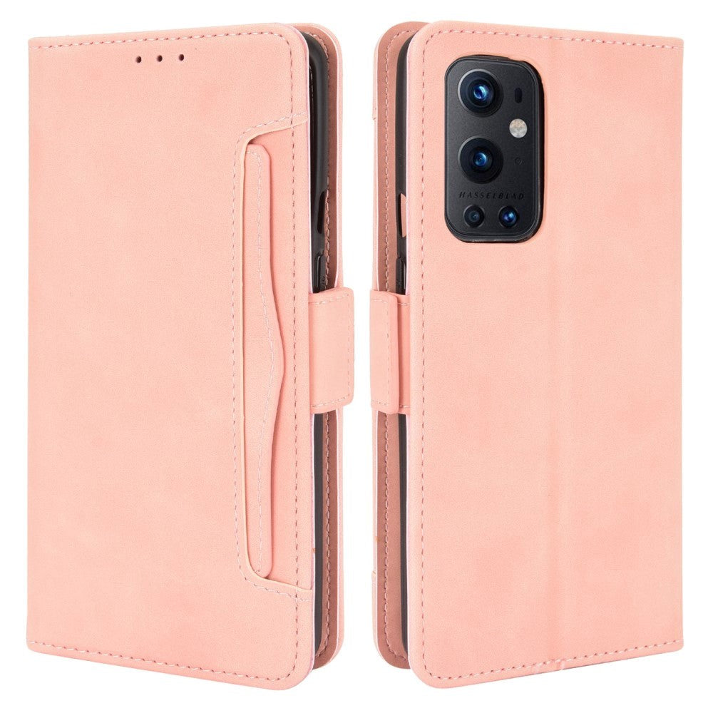 OnePlus 9 Pro Leather Case w. External Card Holder - Pink