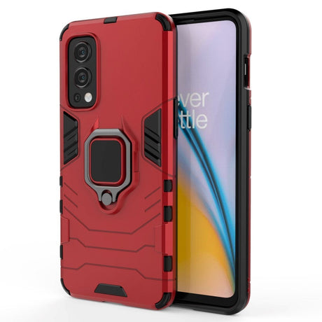 OnePlus North 2 (5G) Tough Case w. Magnetic Kickstand - Red