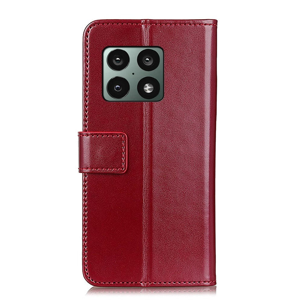 OnePlus 10 Pro Tri-Colour Leather Wallet Case - Red