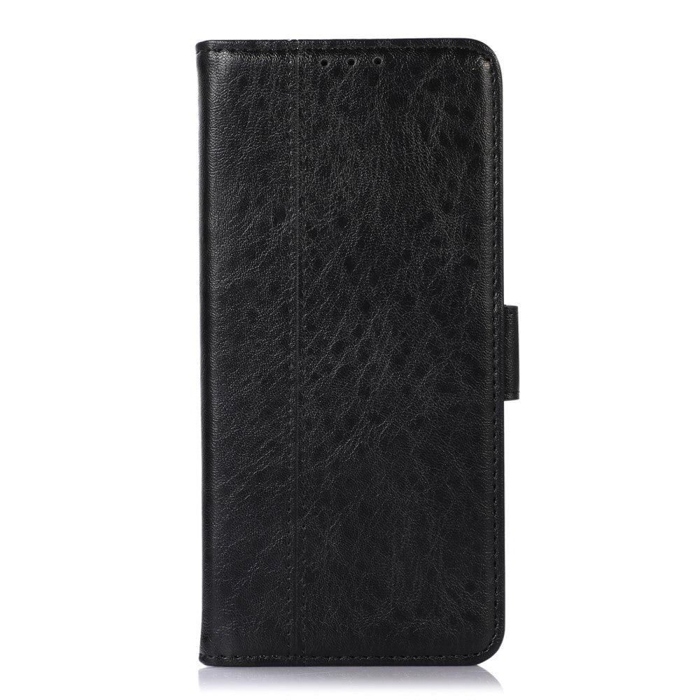 OnePlus Nord 2 (5G) Sleek Leather Flip Case w. Card Holder & Stand - Black