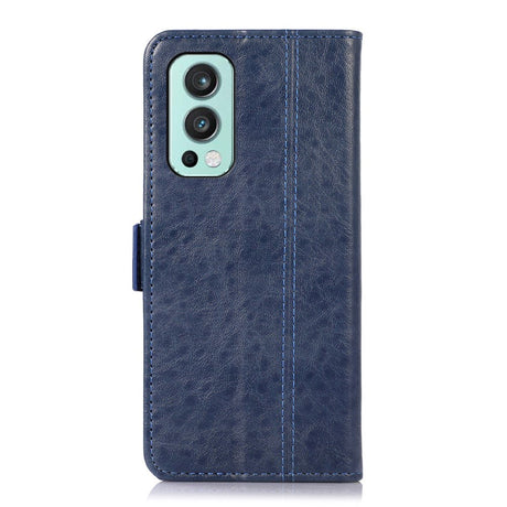 OnePlus Nord 2 (5G) Sleek Leather Flip Case w. Card Holder & Stand - Blue