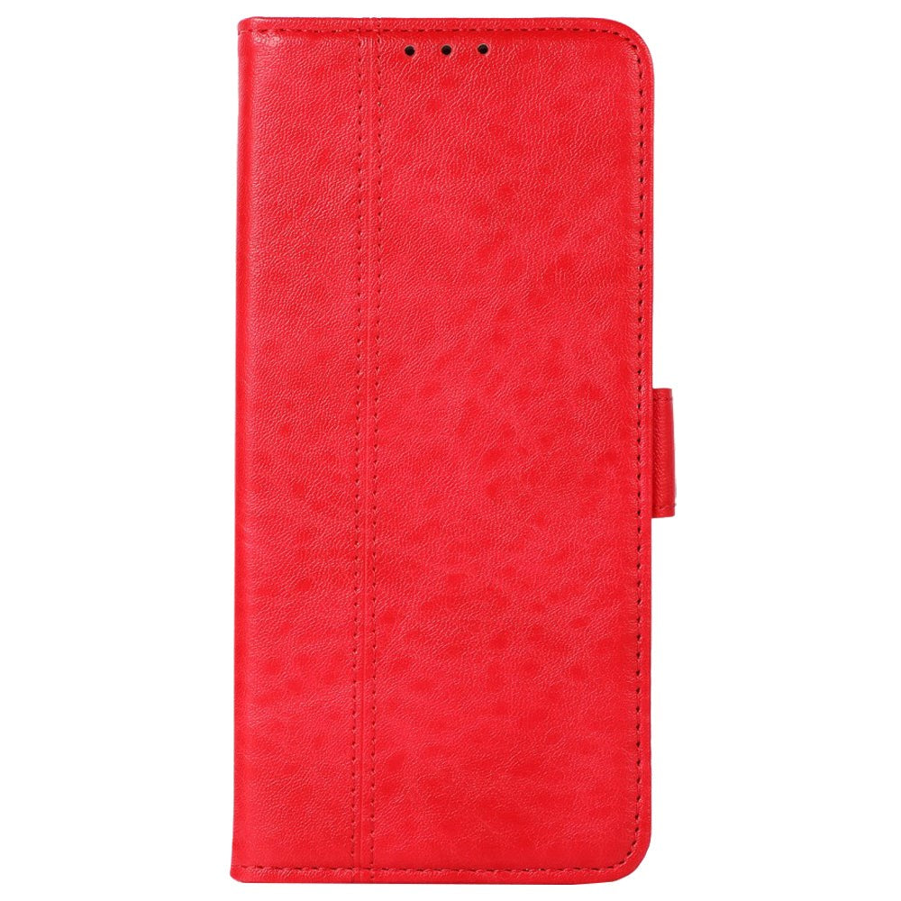 OnePlus Nord CE (5G) Sleek Leather Flip Case w. Card Holder & Stand Function - Red