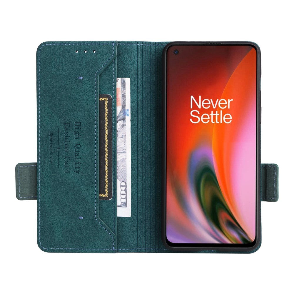 OnePlus Nord 2 (5G) Flip Case w. Stand Function & Wallet - Green