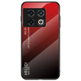 OnePlus 10 Pro Case w. Glass Back - Hello - Black / Red