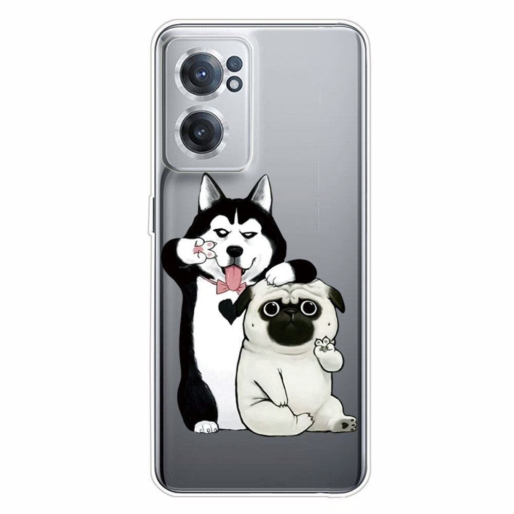 OnePlus Nord CE 2 5G Flexible Transparent Plastic Case with Print - Dogs