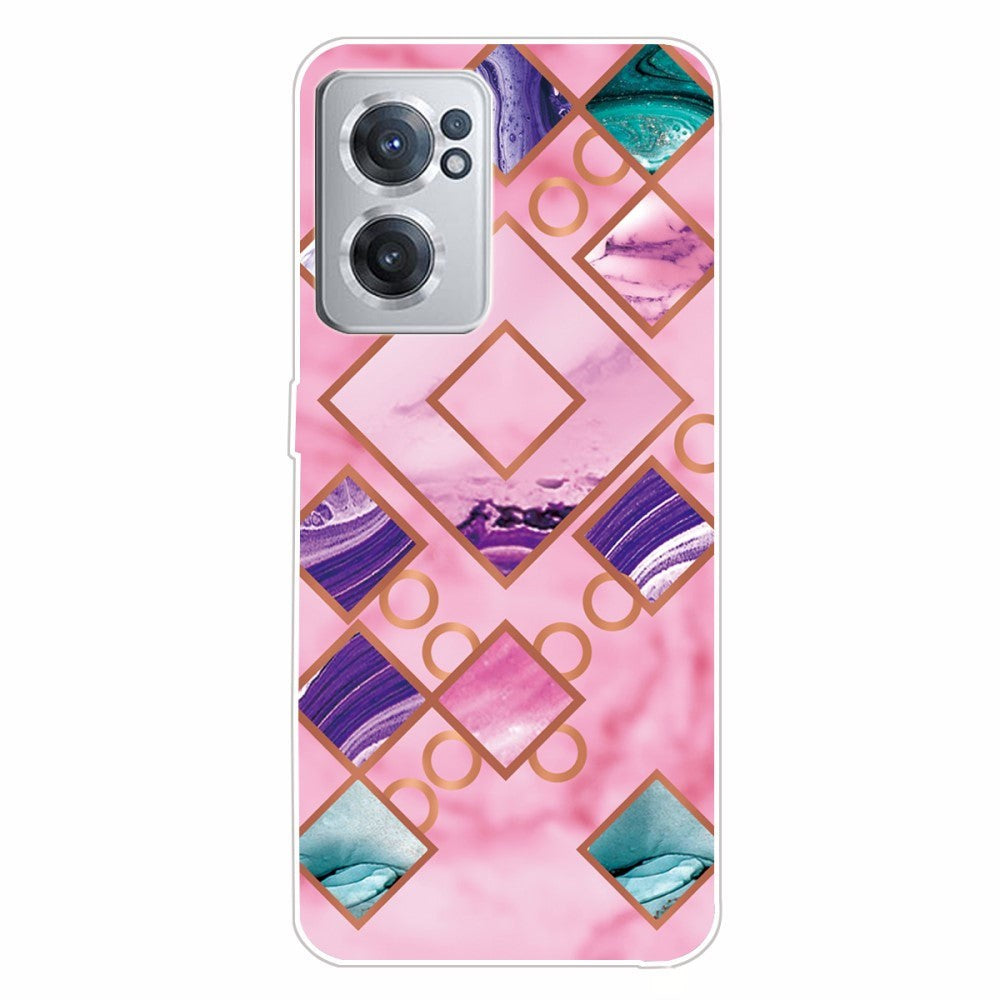 OnePlus Nord CE 2 5G Flexible Plastic Case - Marble - Pink