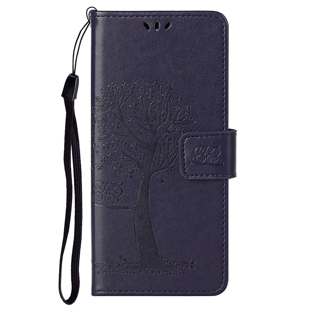 OnePlus Nord CE 2 (5G) Leather Wallet Case - Owls in Tree - Purple