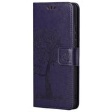 OnePlus Nord CE 2 (5G) Leather Wallet Case - Owls in Tree - Purple