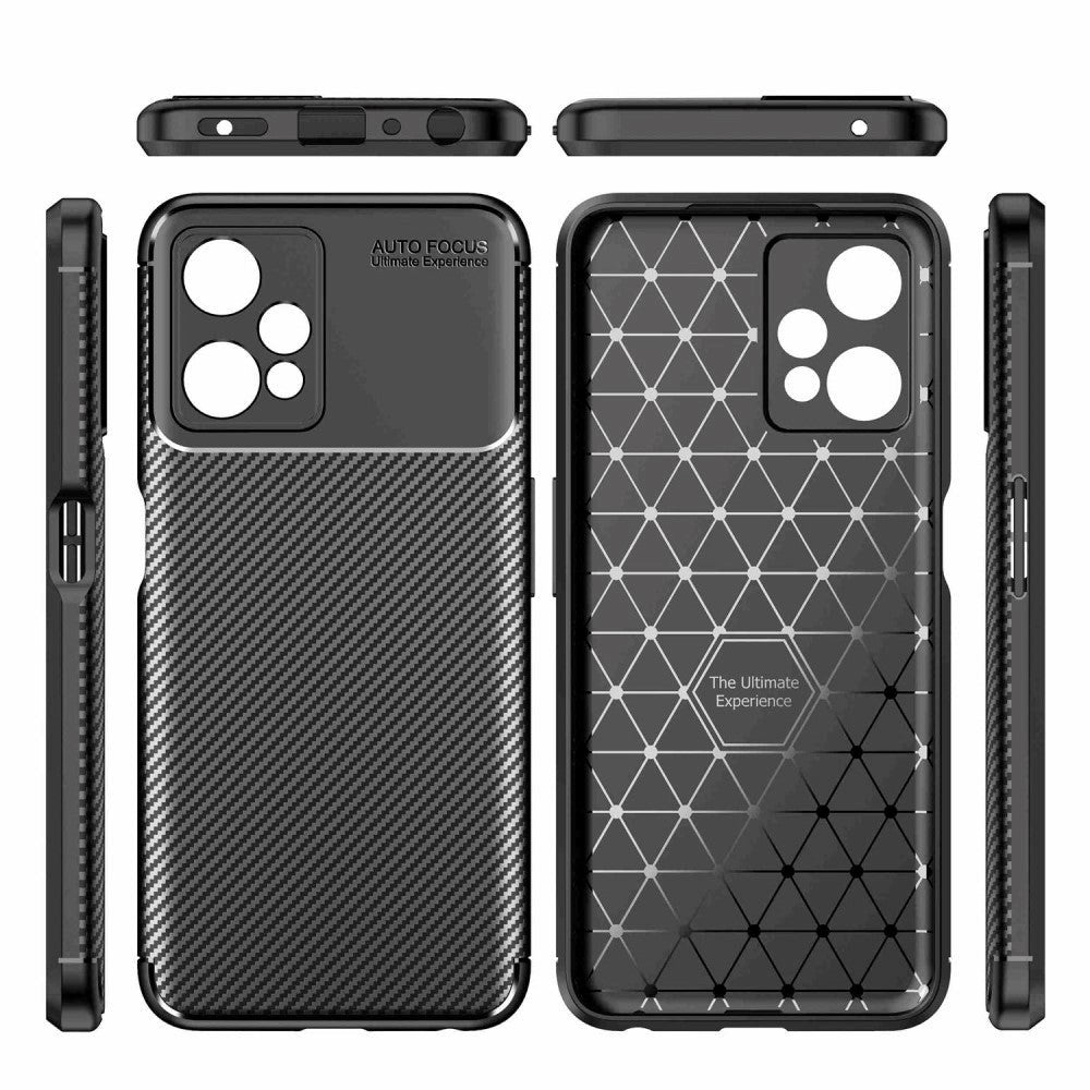 OnePlus Nord CE 2 Lite (5G) Carbon Fiber Flexible Plastic Back Case - Black