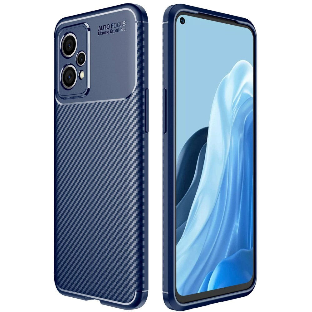 OnePlus Nord CE 2 Lite (5G) Carbon Fiber Flexible Plastic Back Case - Blue