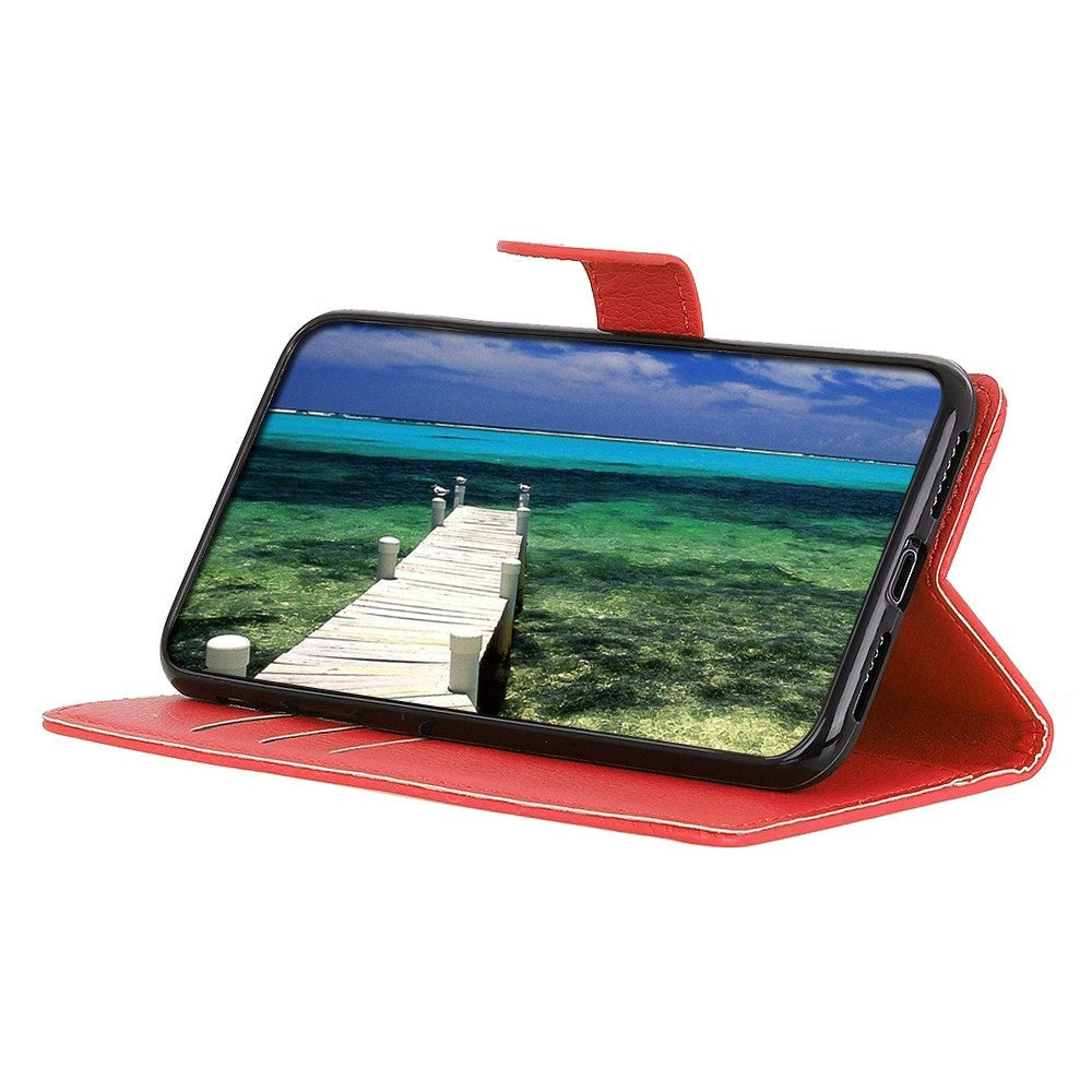 OnePlus Nord CE 2 Lite (5G) PU Litchi Leather Flip Case with Wallet & Stand Function - Red