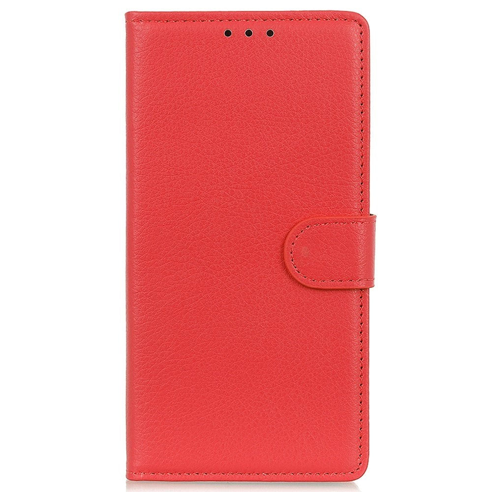 OnePlus Nord CE 2 Lite (5G) PU Litchi Leather Flip Case with Wallet & Stand Function - Red