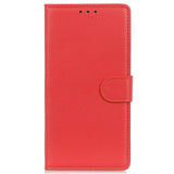 OnePlus Nord CE 2 Lite (5G) PU Litchi Leather Flip Case with Wallet & Stand Function - Red