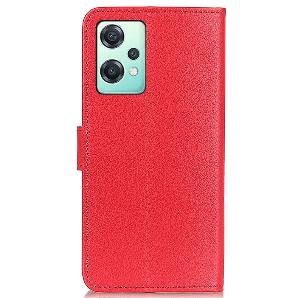 OnePlus Nord CE 2 Lite (5G) PU Litchi Leather Flip Case with Wallet & Stand Function - Red