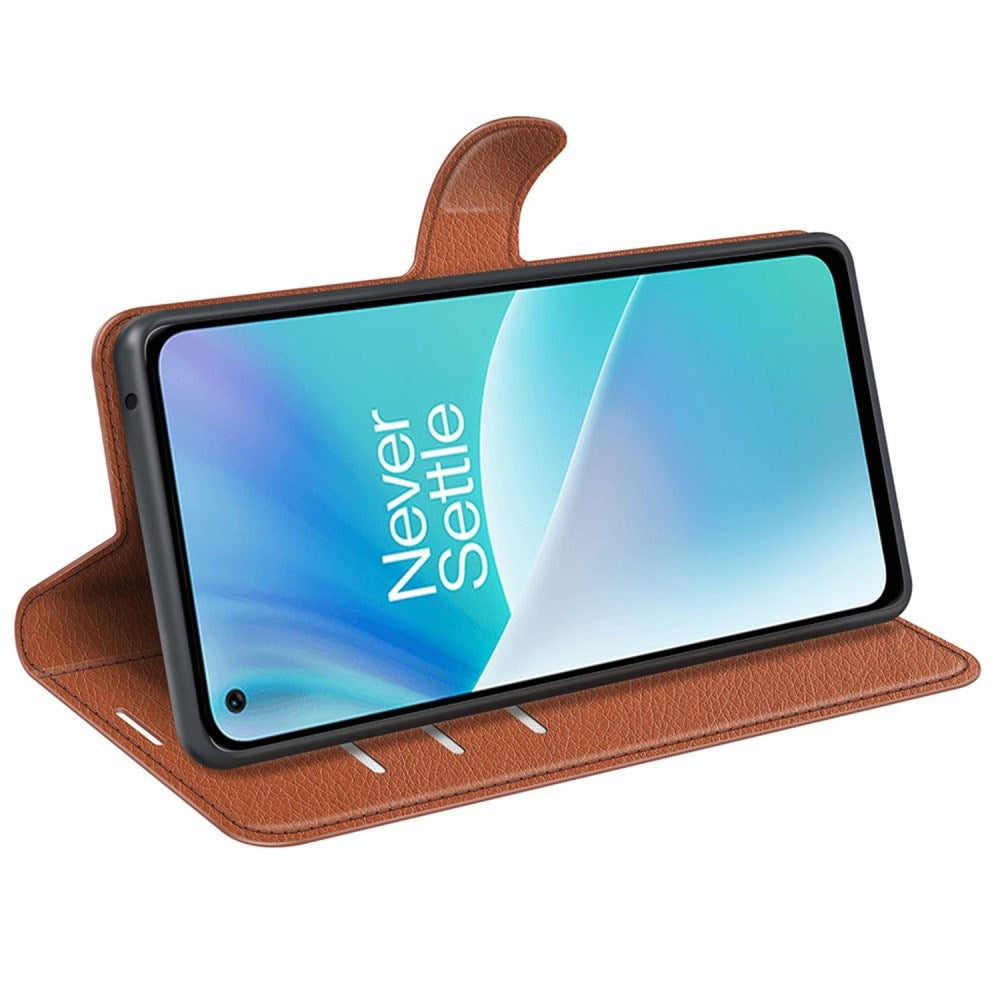 EIDERWOOD OnePlus Nord 2T (5G) Faux Leather Flip Case with Cardholder & Stand Function - Brown