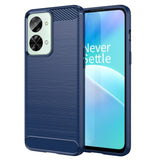 OnePlus Nord 2T (5G) Brushed Carbon Fiber Flexible Plastic Case - Blue