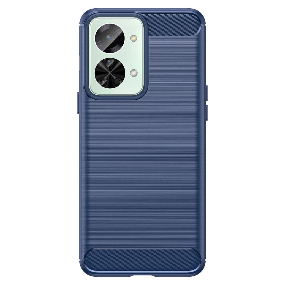 OnePlus Nord 2T (5G) Brushed Carbon Fiber Flexible Plastic Case - Blue