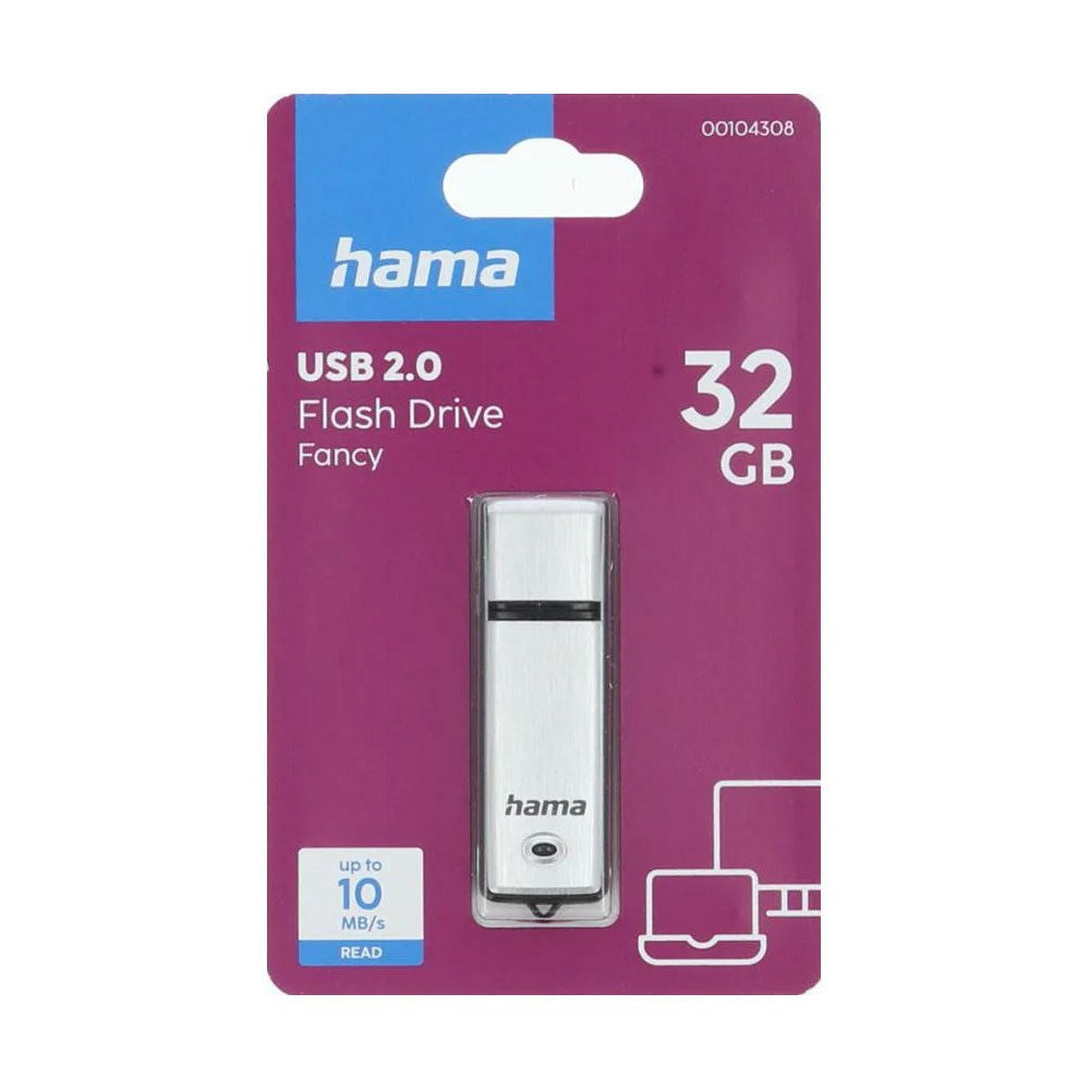 HAMA 32GB USB 2.0 Flash Drive - 10MB/s - Silver / Black