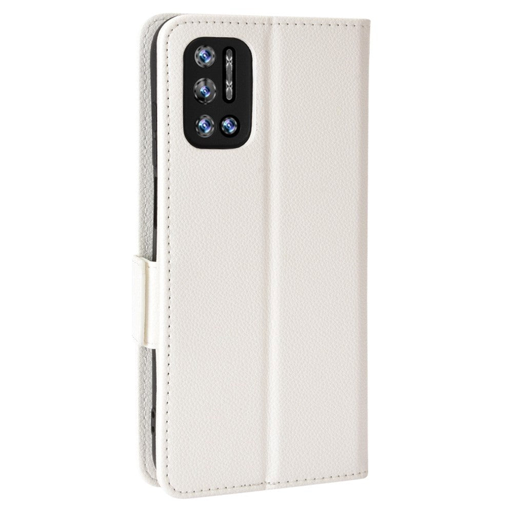 Doogee N40 Pro Litchi Leather Wallet Case - White