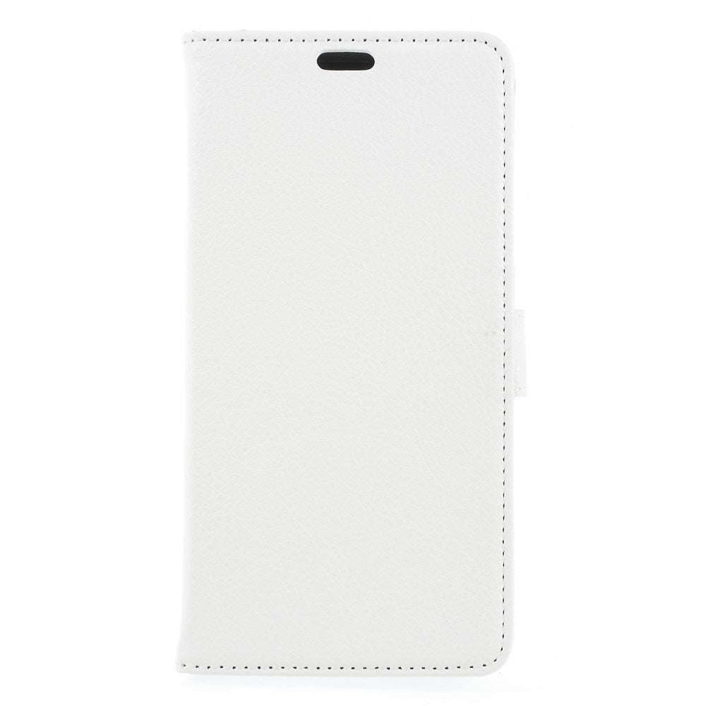 Nokia 7 Plus Litchi PU Leather Flip Case w. Stand and Card Holder - White