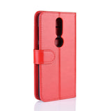 Nokia 4.2 Shiny Leather Wallet Case Red