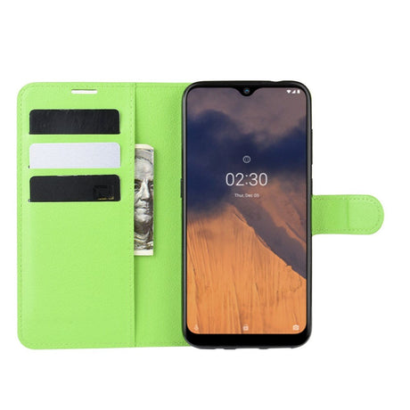 Nokia 2.3 Litchi Leather Wallet Case - Green