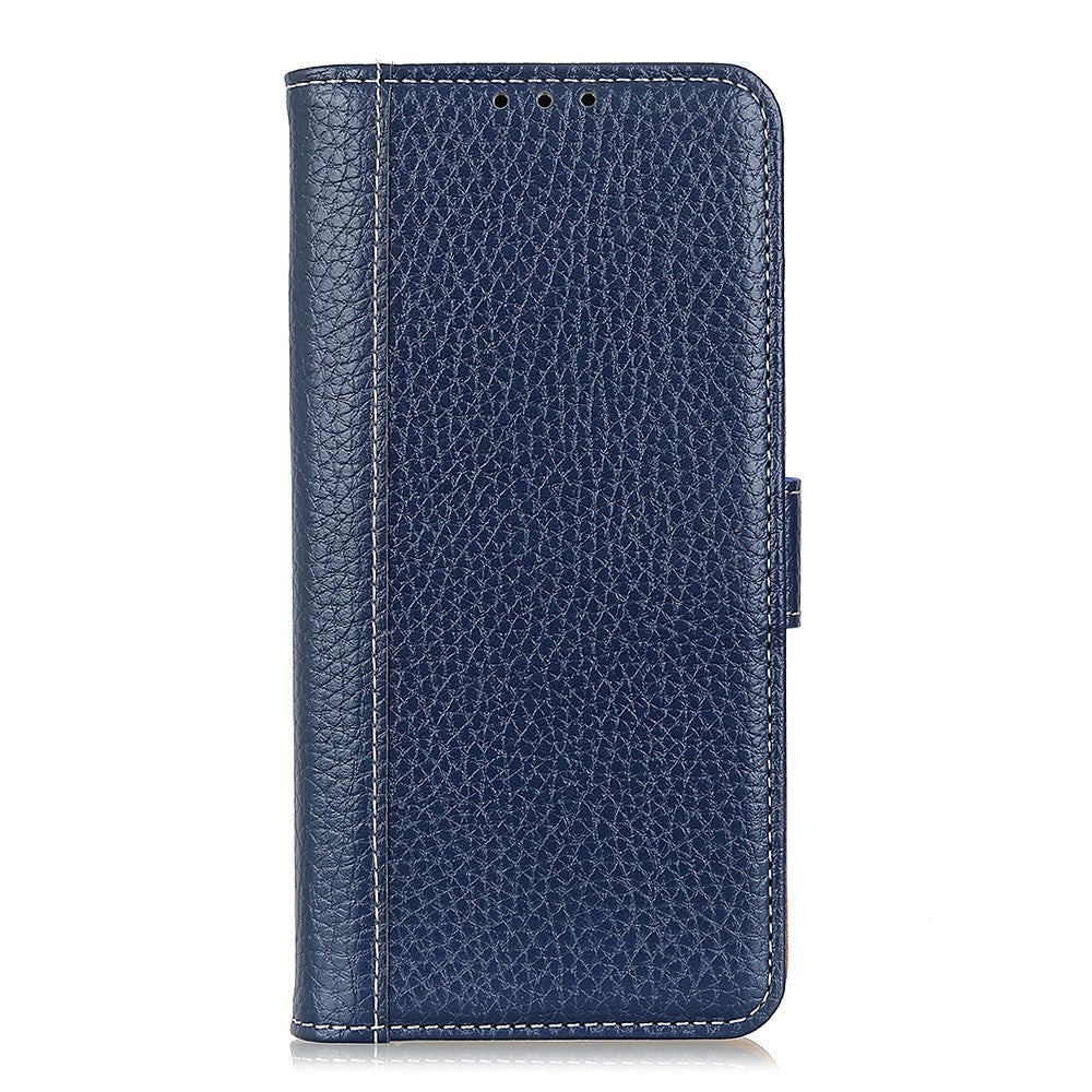 Nokia 1.3 Litchi Skin Leather Wallet Case - Blue