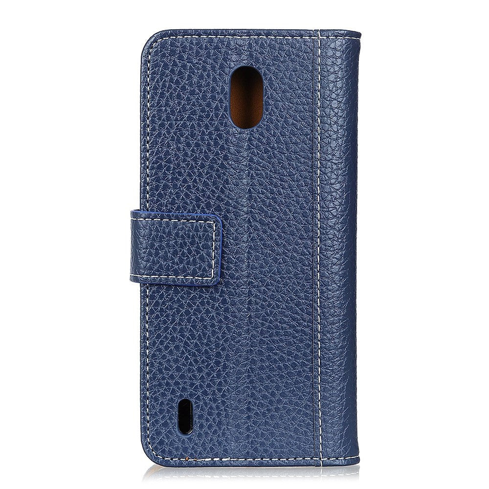 Nokia 1.3 Litchi Skin Leather Wallet Case - Blue