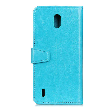 Nokia 1.3 Classic Leather Flip Case w. Stand & Card Holder - Cyan