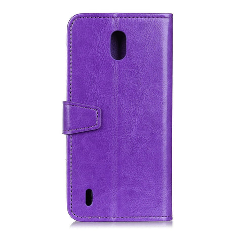 Nokia 1.3 Classic Leather Flip Case w. Stand & Card Holder - Purple