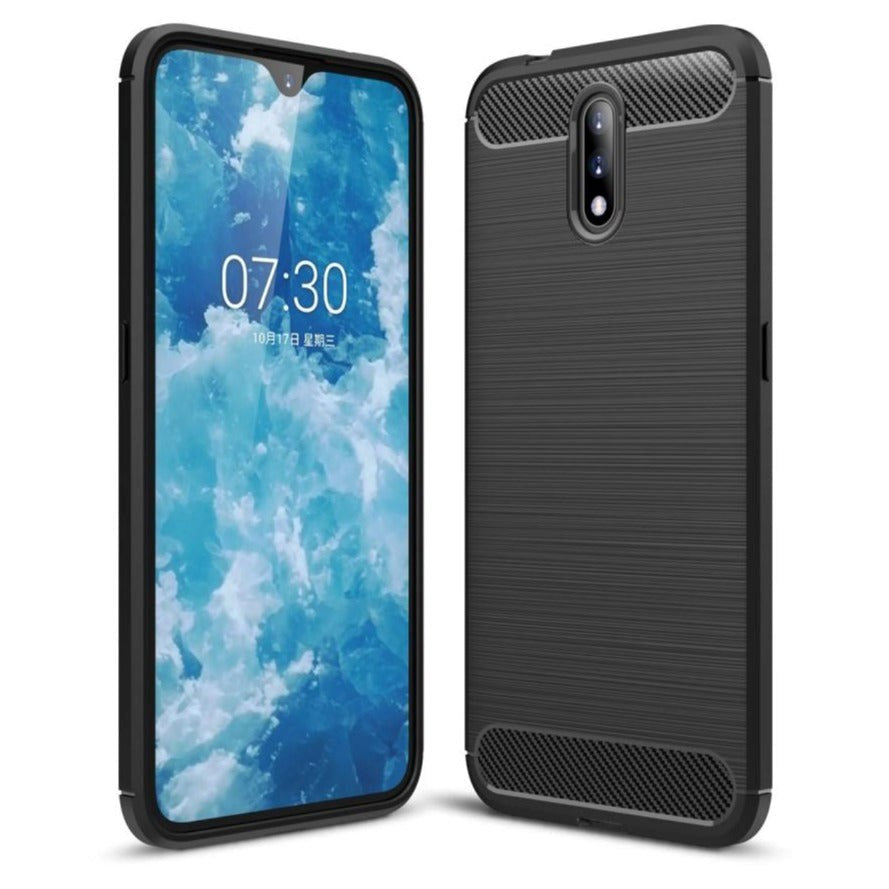 Nokia 2.3 Brushed Carbon Fibre Plastic Case Black