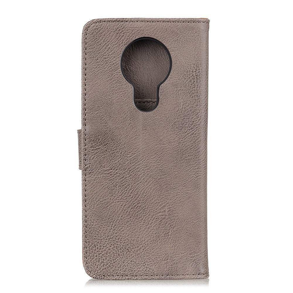 Nokia 5.3 KHAZNEH Retro Leather Wallet Case - Grey