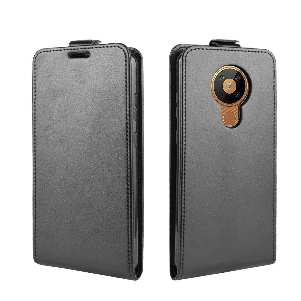 Nokia 5.3 Vertical Flip Leather Case w. Card Holder - Black