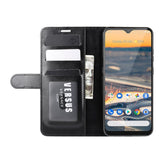 Nokia 5.3 Shiny Leather Wallet Case Black