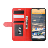 Nokia 5.3 Shiny Leather Wallet Case Red