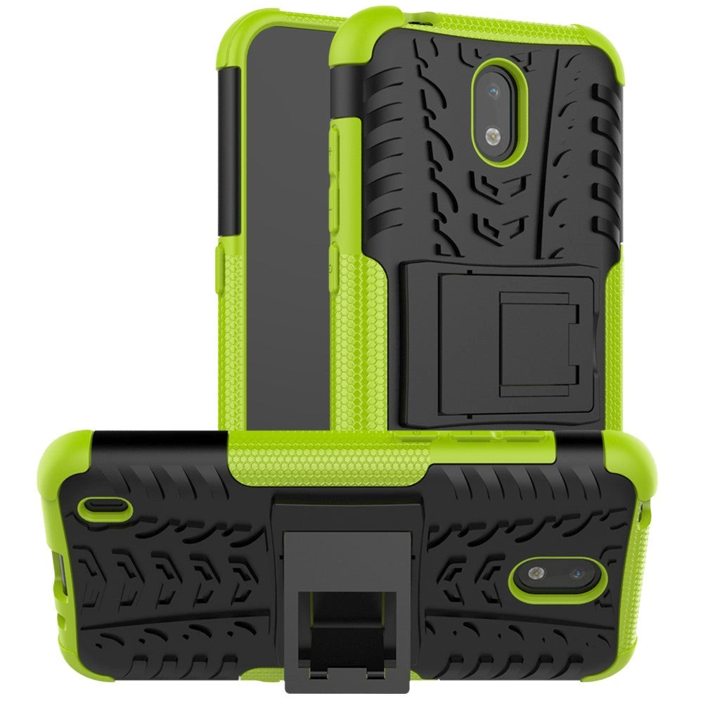 Nokia 1.3 Cool Tyre Tough Case w. Stand - Black / Green