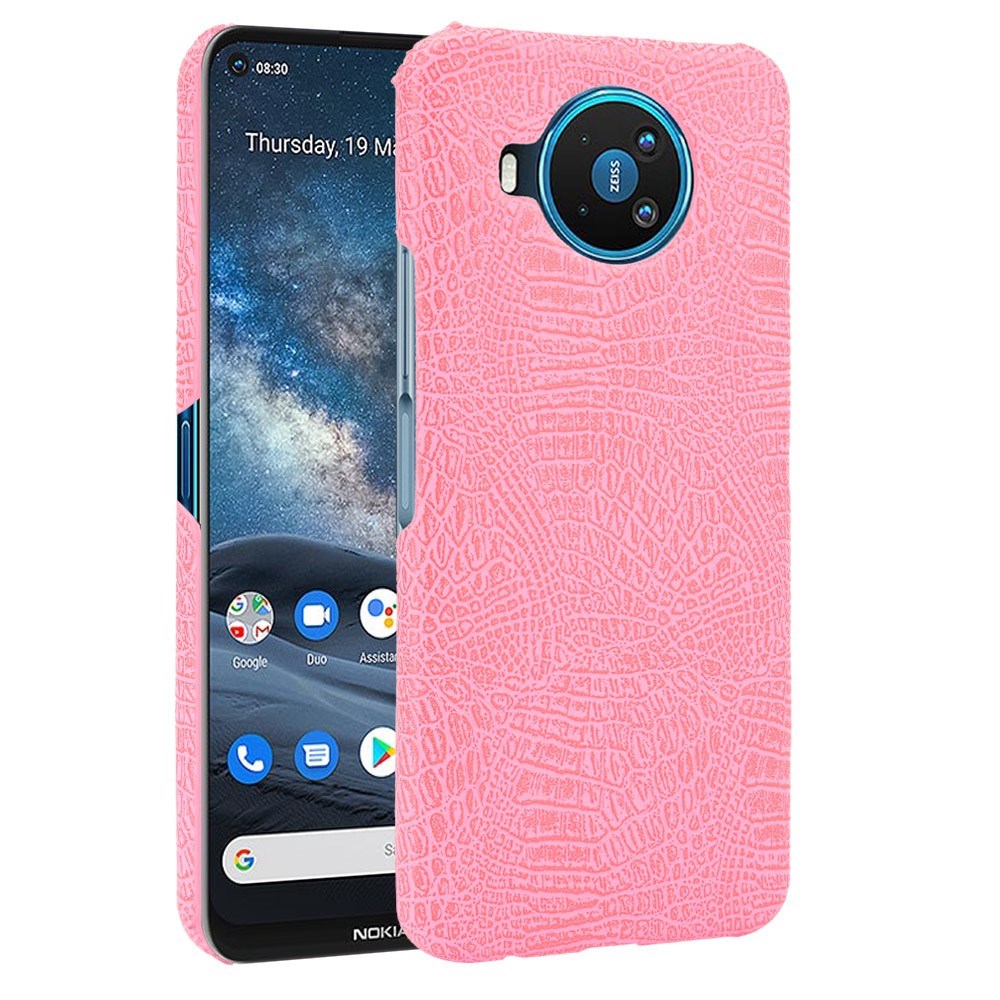 Nokia 8.3 (5G) Leather Case Plastic Crocodile Texture - Pink