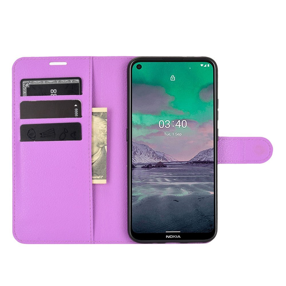 Nokia 3.4 Classic Leather Wallet Case - Purple