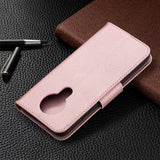 Nokia 3.4 Leather Flip Case w. Litchi Texture - Rose Gold