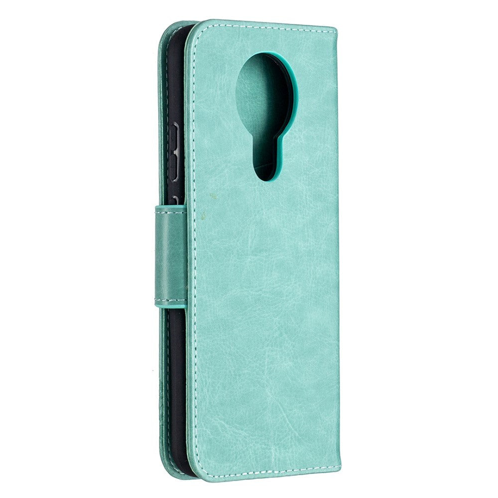 Nokia 3.4 Leather Wallet Case - Butterfly Motif - Green