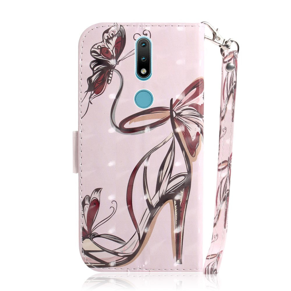 Nokia 2.4 Light Spot Leather Flip Case - High Heel Sandal