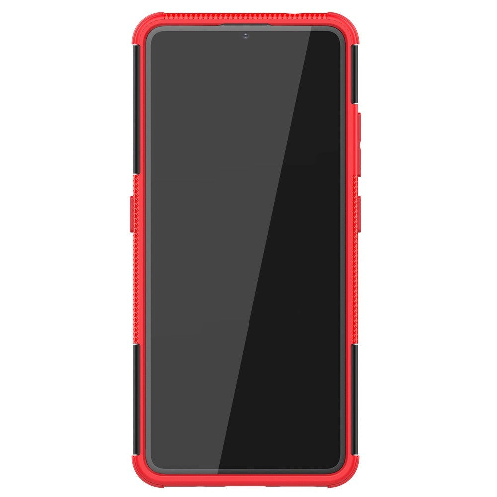 Nokia 2.4 Hybrid Tough Case w. Kickstand - Black / Red