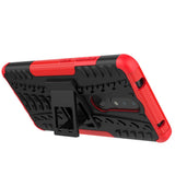 Nokia 2.4 Hybrid Tough Case w. Kickstand - Black / Red