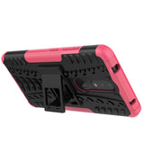 Nokia 2.4 Hybrid Tough Case w. Kickstand - Black / Pink