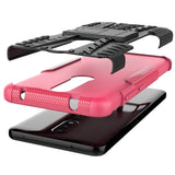 Nokia 2.4 Hybrid Tough Case w. Kickstand - Black / Pink