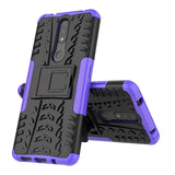 Nokia 2.4 Hybrid Tough Case w. Kickstand - Black / Purple