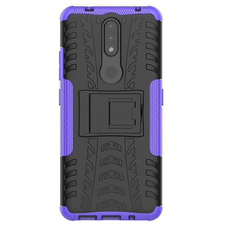 Nokia 2.4 Hybrid Tough Case w. Kickstand - Black / Purple