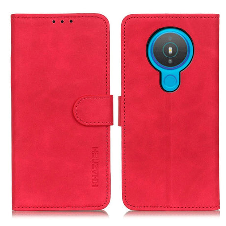 Nokia 1.4 KHAZNEH Retro Leather Wallet Case - Red