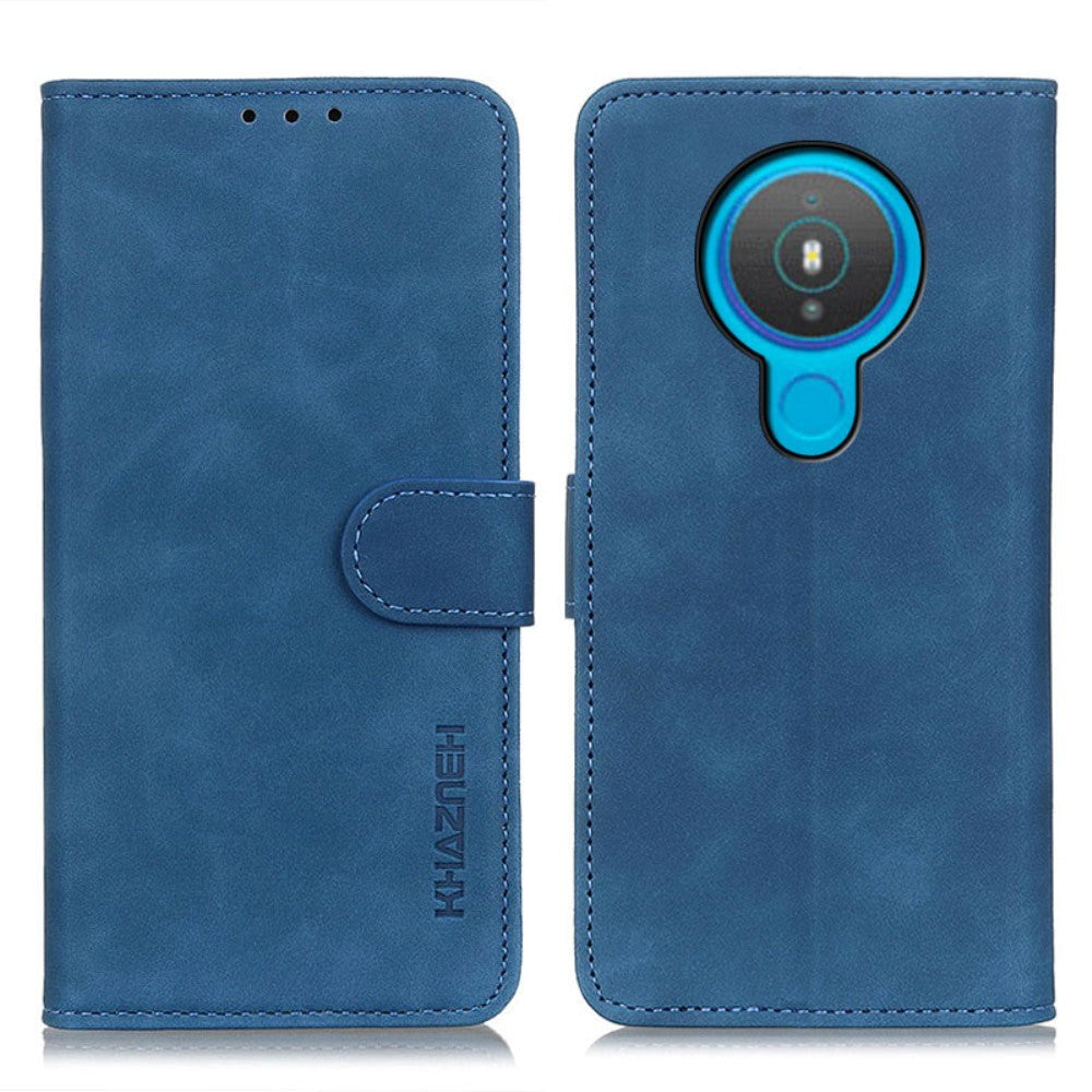 Nokia 1.4 KHAZNEH Retro Leather Wallet Case - Blue